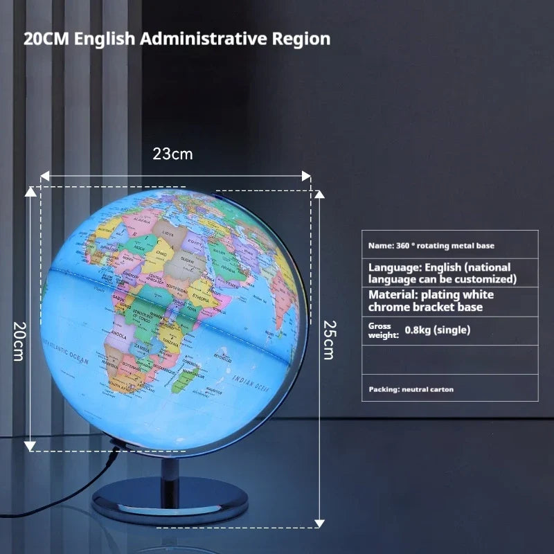 Earth globe light with rotating base for school year - Plug-in Lamp 23