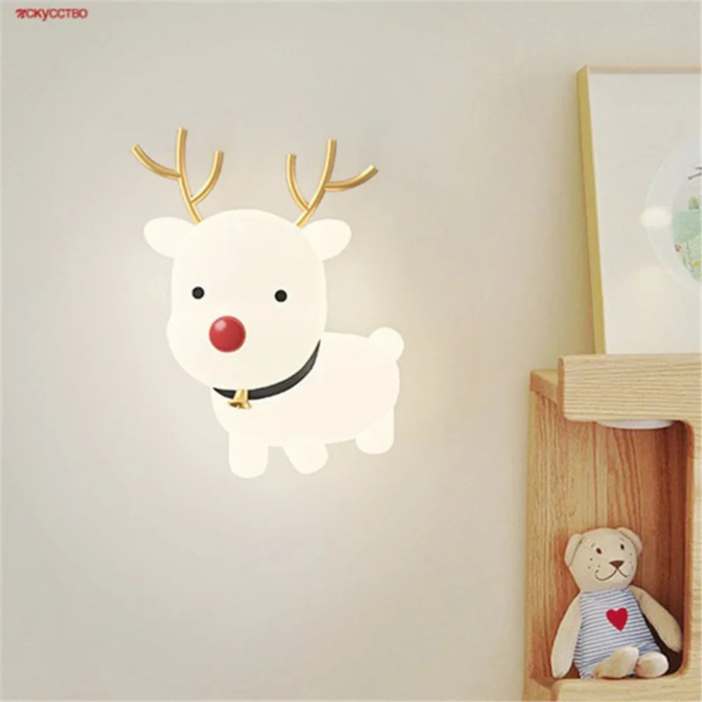 Wall sconce led christmas deer creative interior decoration