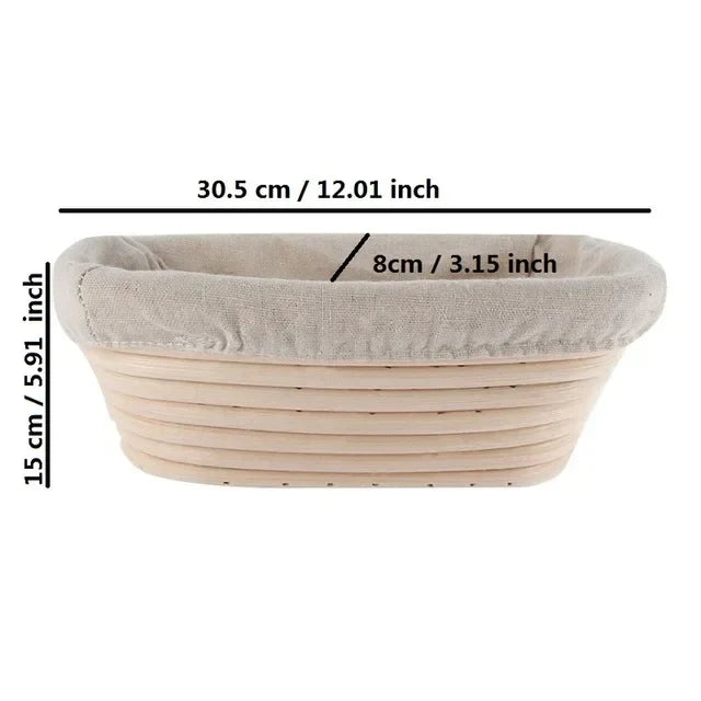 Rattan bread basket for cooking and fermentation - Ovale 30,5x15x8cm