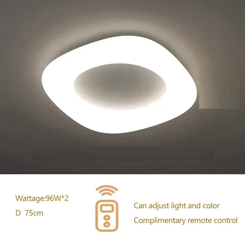 Modern minimalist acrylic eye protection pendant light, living room, bedroom, circular LED indoor lighting - Ceiling lamp 75cm
