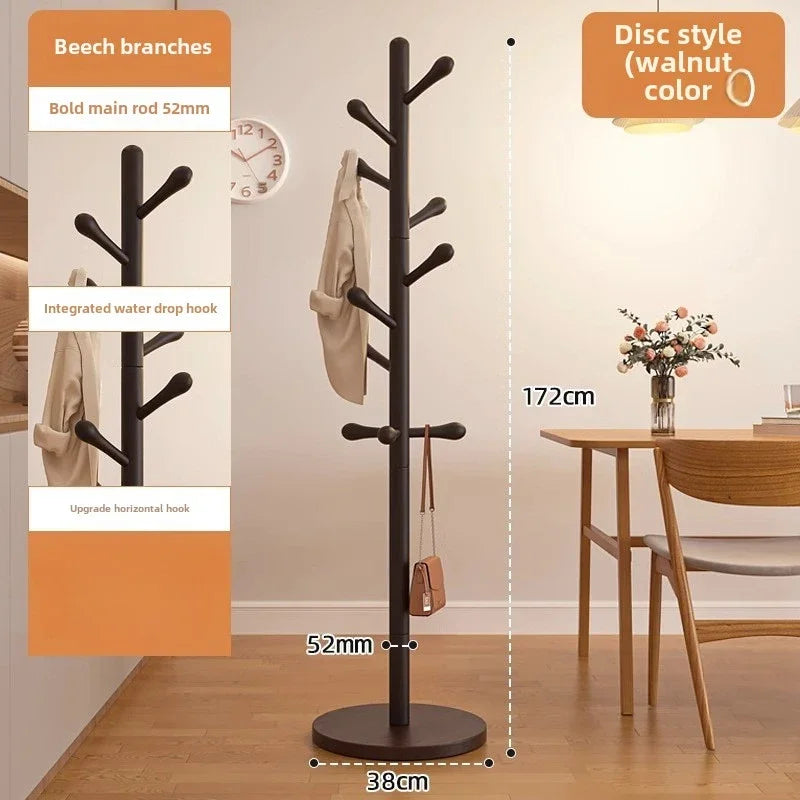 Solid Wood Clothes Hanger, Floor Standing Rack, Household Clothes Rack, Vertical Clothes Pole, Bedroom Rack Coat Rack Stand - view 6