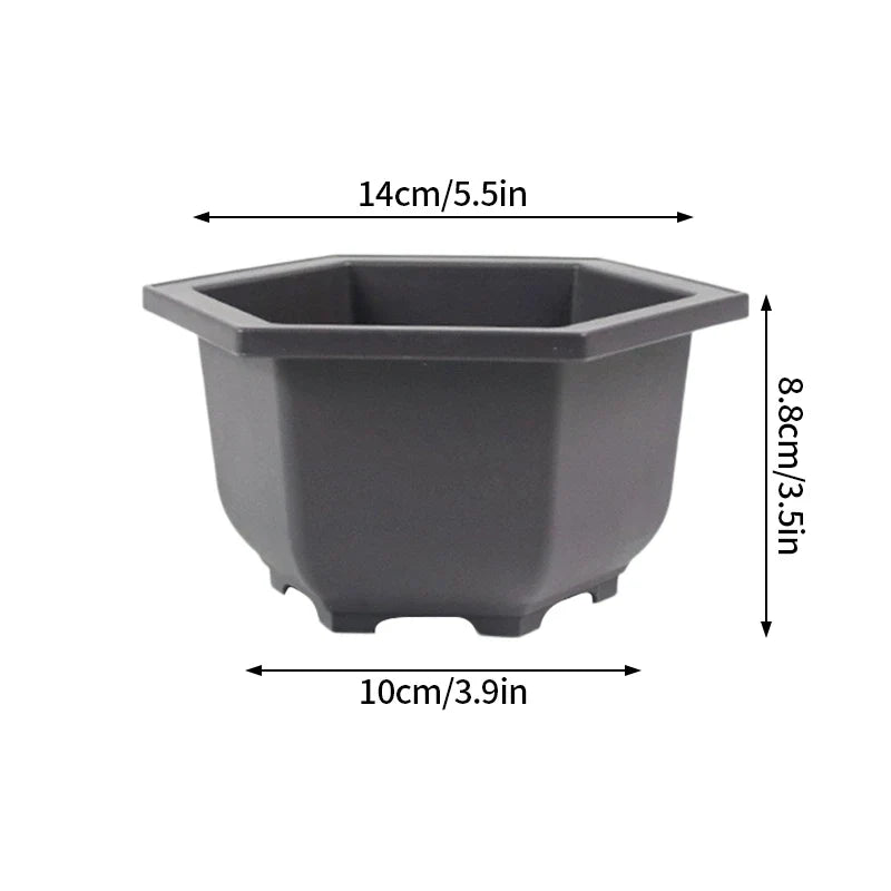 Rectangular flower pots imitation clay for outdoor garden - C Hexagonal S / As Shown In Photo