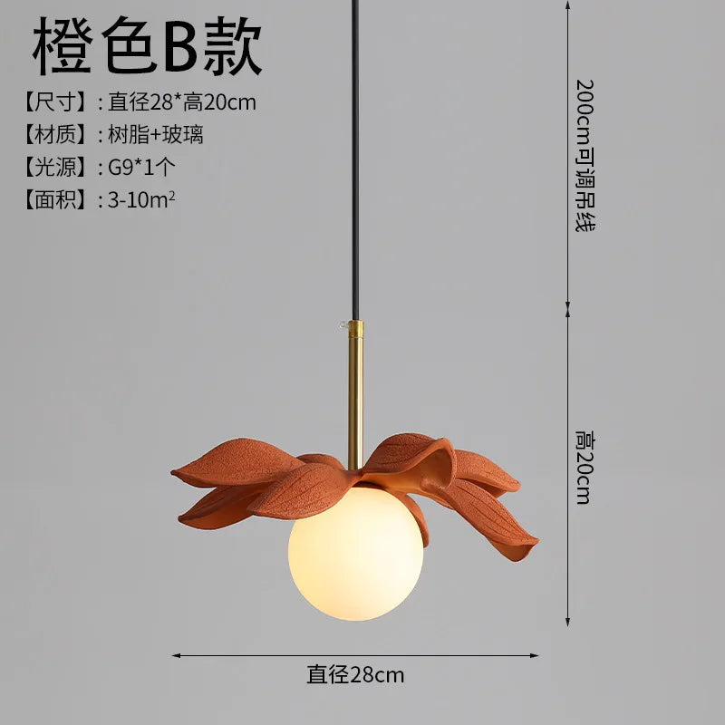 Modern resin pendant light for elegant interior decoration - Style B orange