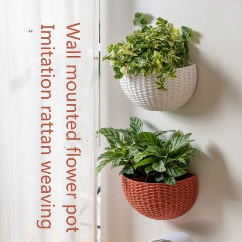 European Wall Mounted Hydroponic Plant Pot, Semi-Circular, Hanging Flower Basket, Balcony, Lazy Wall Mounted, No Drilling, decor - view 3