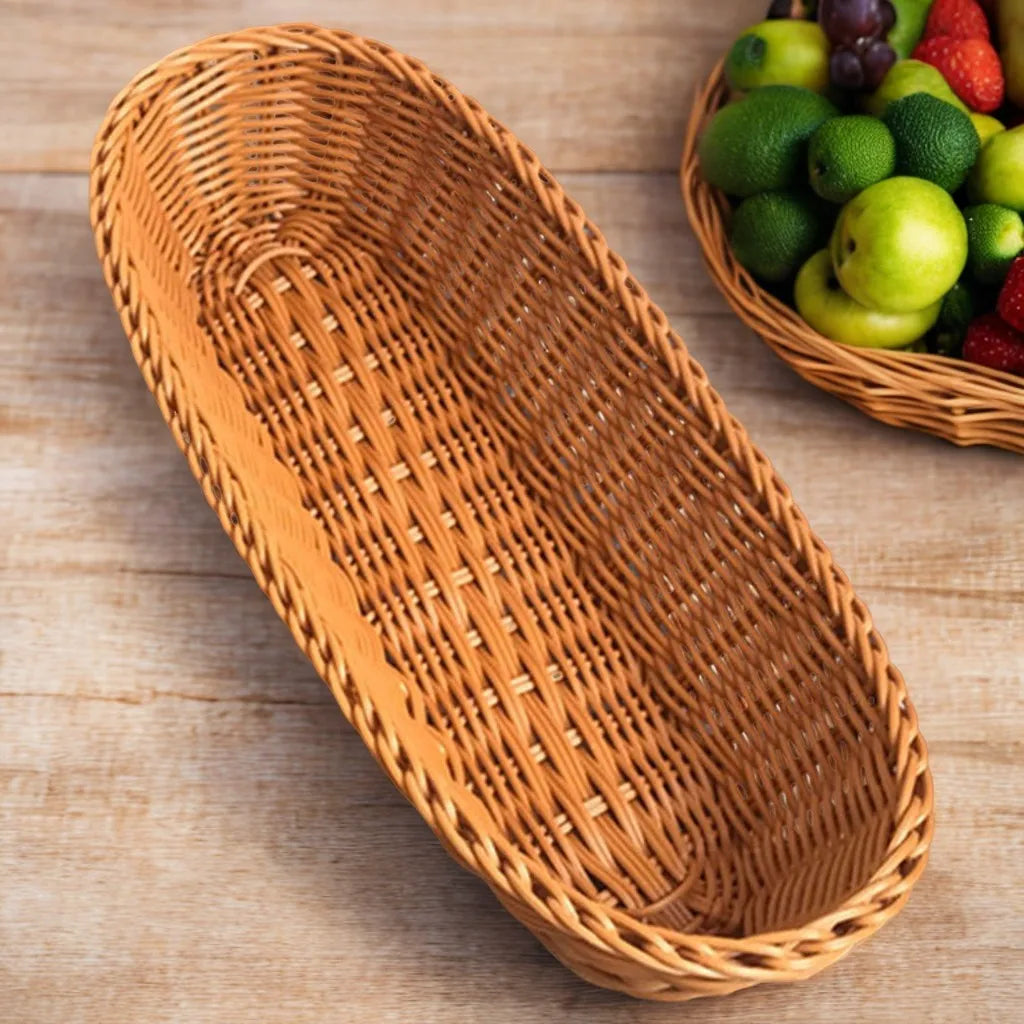 Oval baskets imitation rattan for large fruit and vegetables