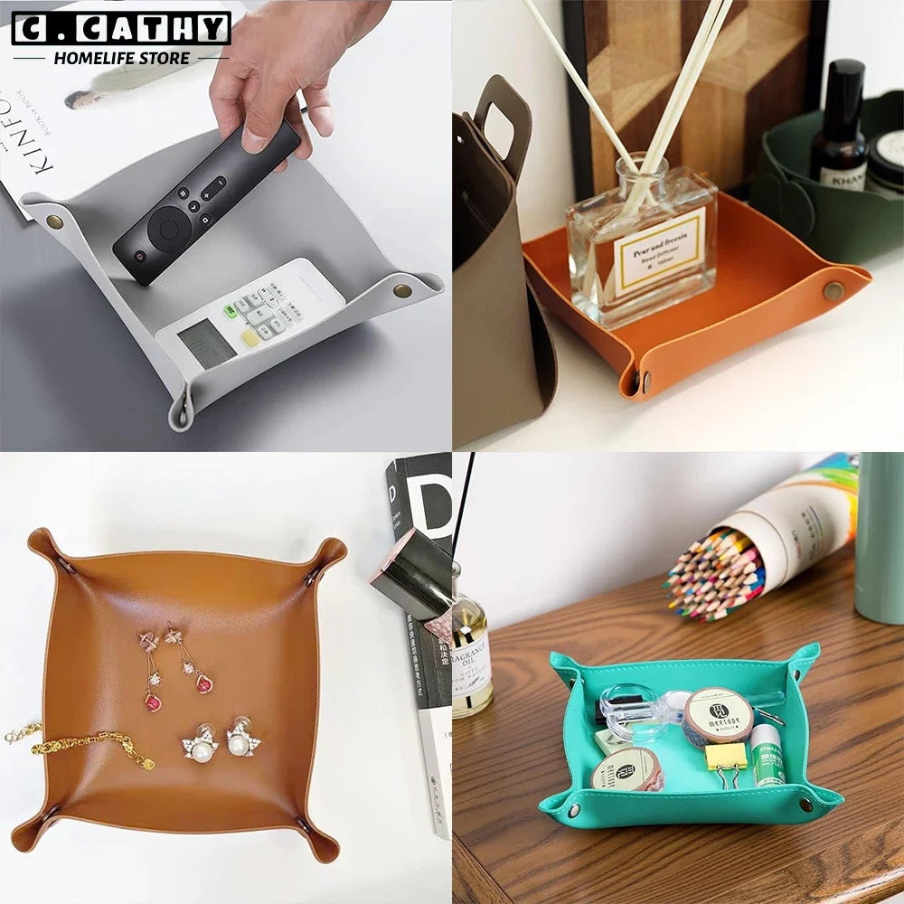 Foldable leather top for various storage and decoration - view 6