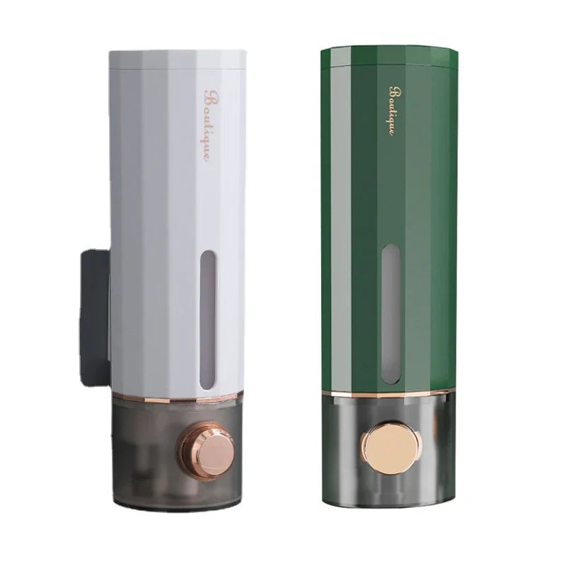 Liquid soap wall dispenser for bathroom and hotel - Ivory and Green