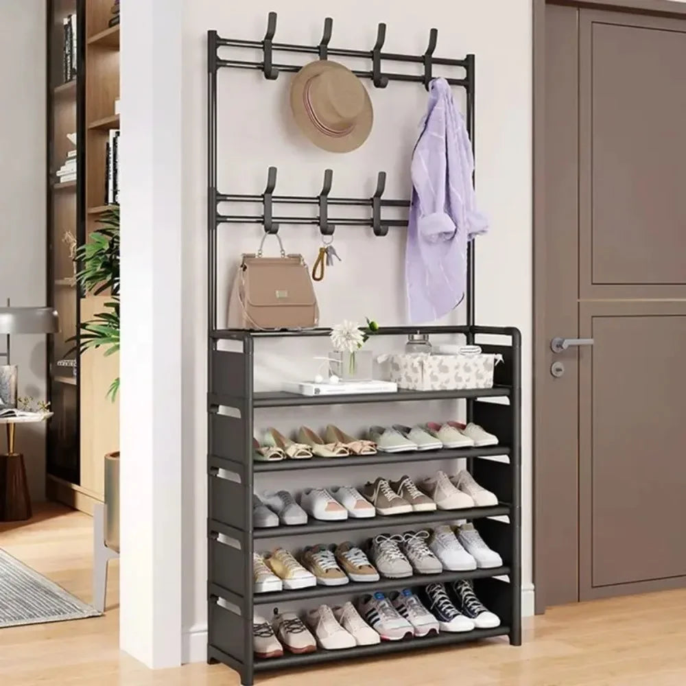 Multifunction shoe shelf for storage and drying