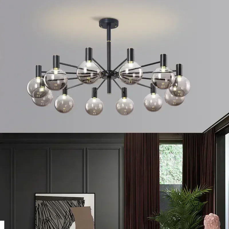 Nordic minimalist pendant light in glass for modern decoration - view 2