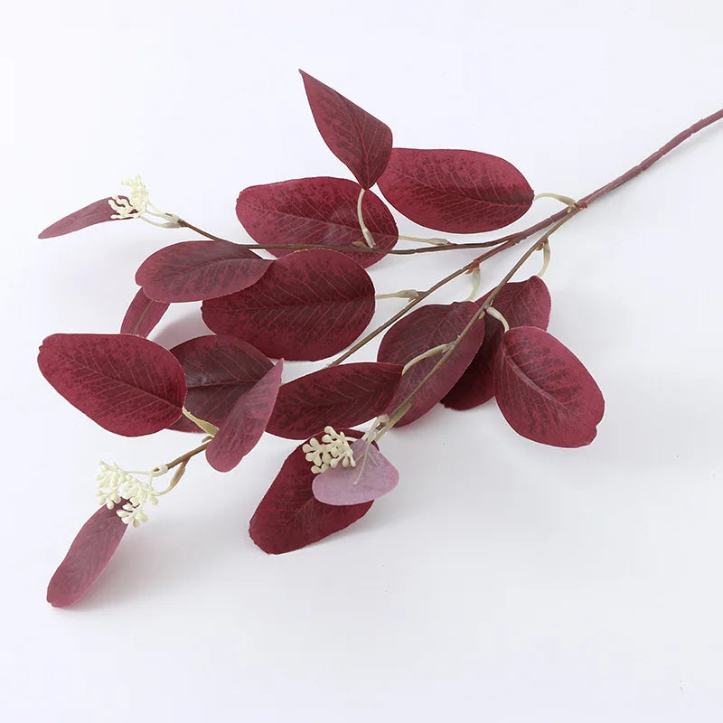 Eucalyptus artificial plants with fruit for modern decoration - Red