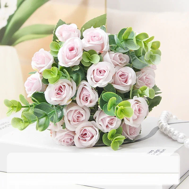Bouquet of artificial eucalyptus rose wines versatile floral decorations - view 6