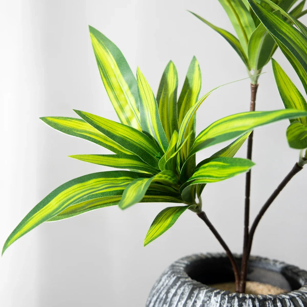 Artificial tropical plant with three heads in decorative pot - view 5