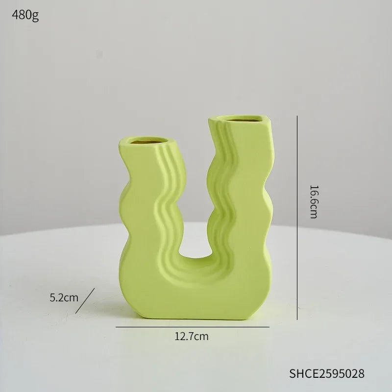 Morandi style decorative ceramic vase for flowers - Style D