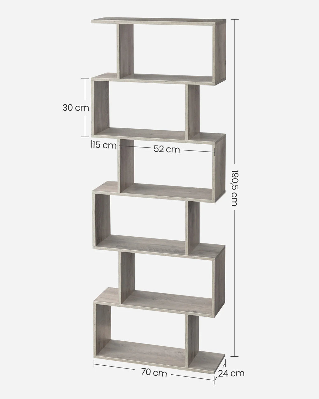 Modern 6-level self-supporting desk shelf - view 2