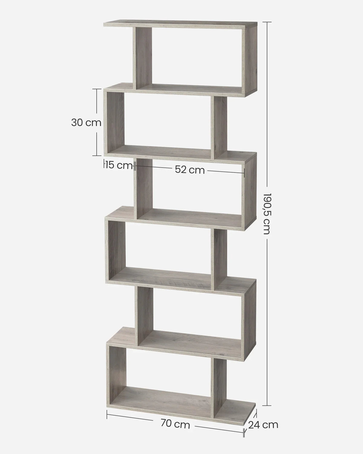 Modern 6-level self-supporting desk shelf - view 2