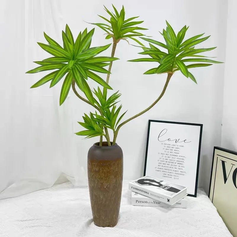 Tropical pot plant with palm and decorative bamboo - view 4