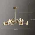 Nordic chandelier in cracked glass modern minimalist style with leds - 12 Heads / Neutral Light