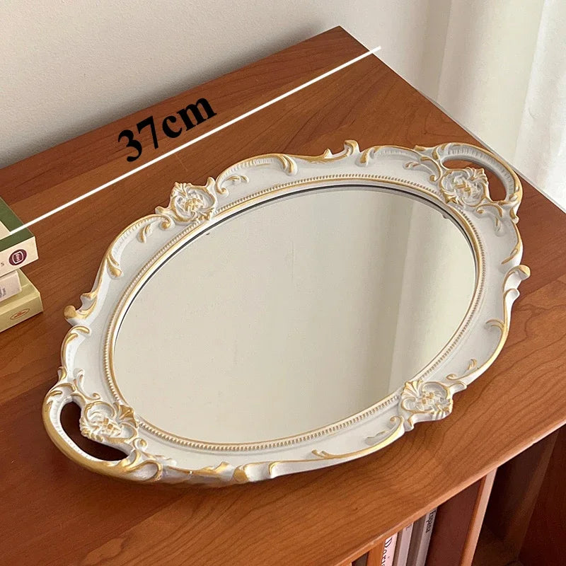 Vintage decorative glass mirrors for jewelry and aromatherapy - White