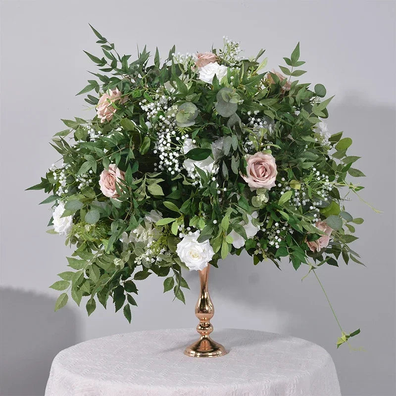 Artificial flower ball arrangement white rose wines wedding decoration - view 4