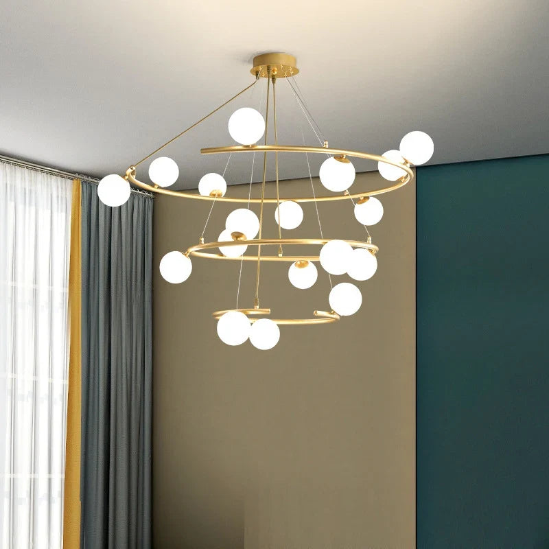 Creative chandelier in iron and glass for elegant decoration - view 5