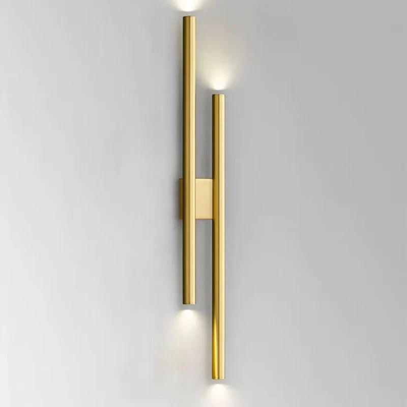 Modern brass black and copper wall sconce with natural light - view 5