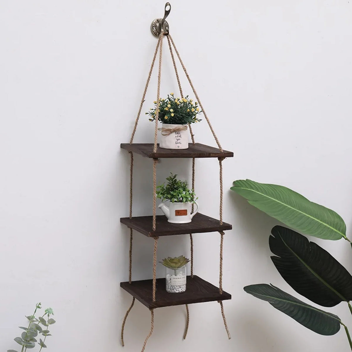 Hanging wooden wall shelves for Nordic decoration - view 3