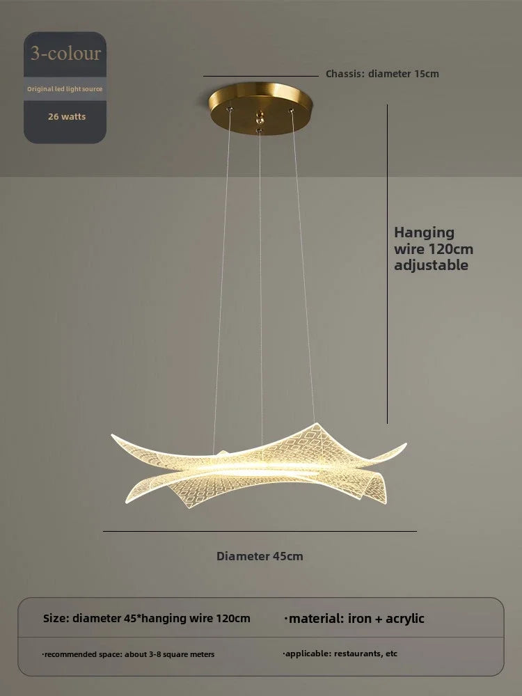 Acrylic chandelier creative luxury with decorative led lighting - 45CM