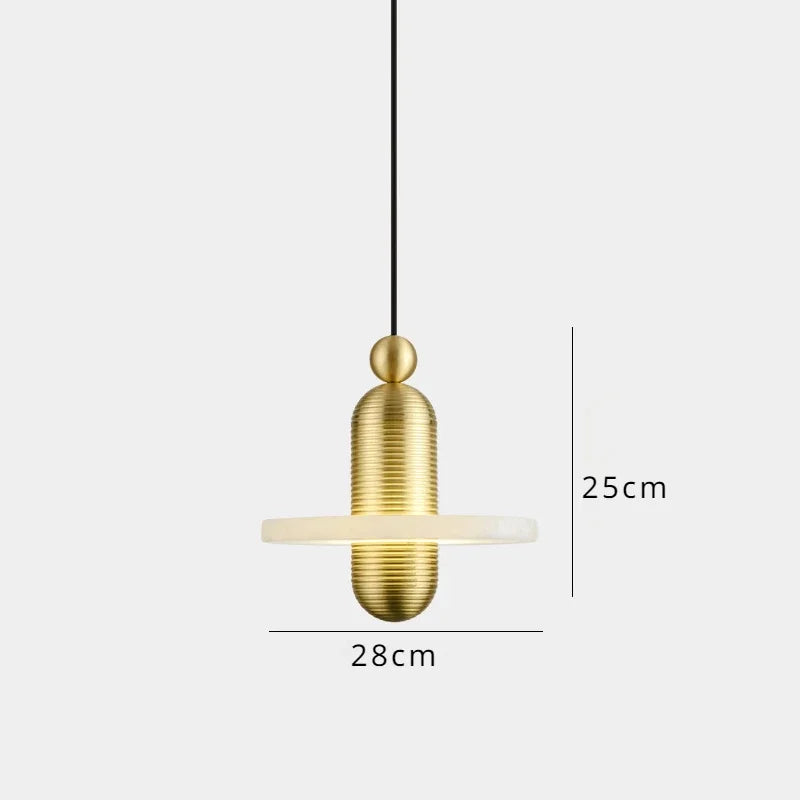 LED design marble pendant light for elegant interior - Gold 28cm