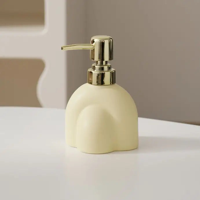 Portable ceramic soap dispenser for shampoo and water - T