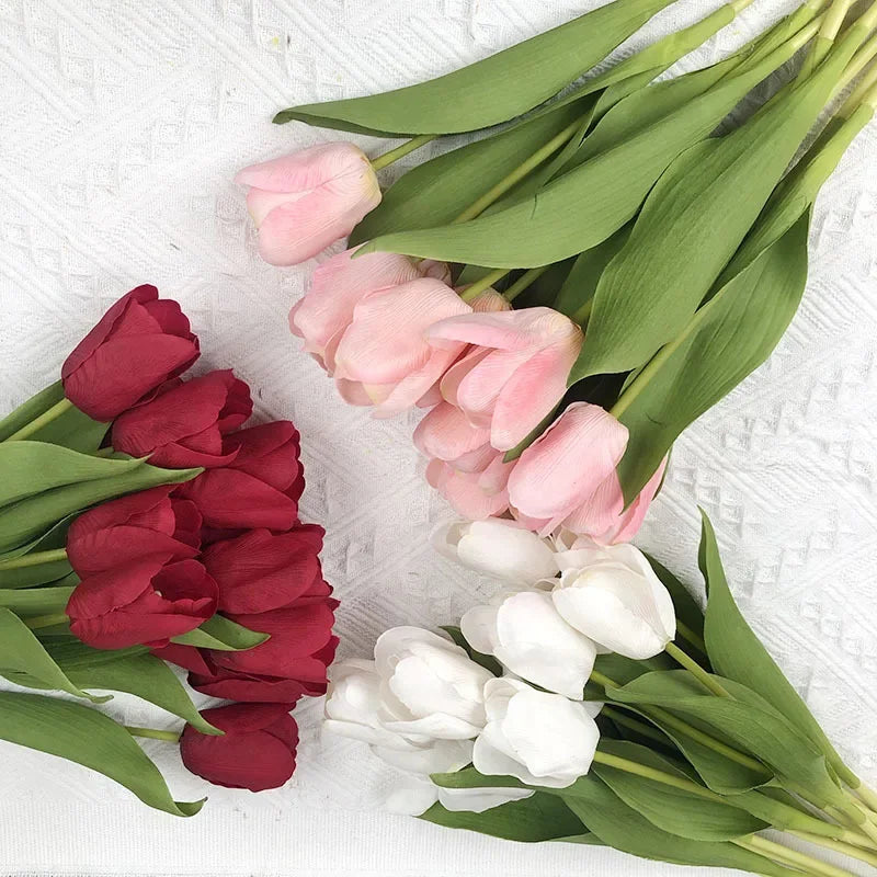 5 artificial tulips for realistic decoration - view 3