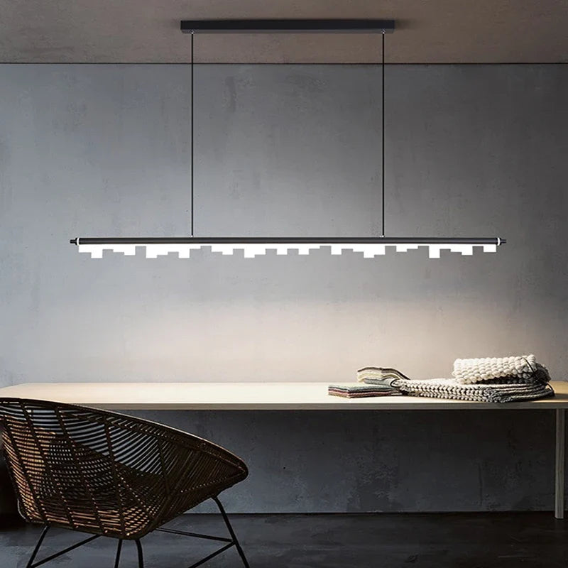 Modern minimalist chandelier in black gold for hanging lighting - view 3