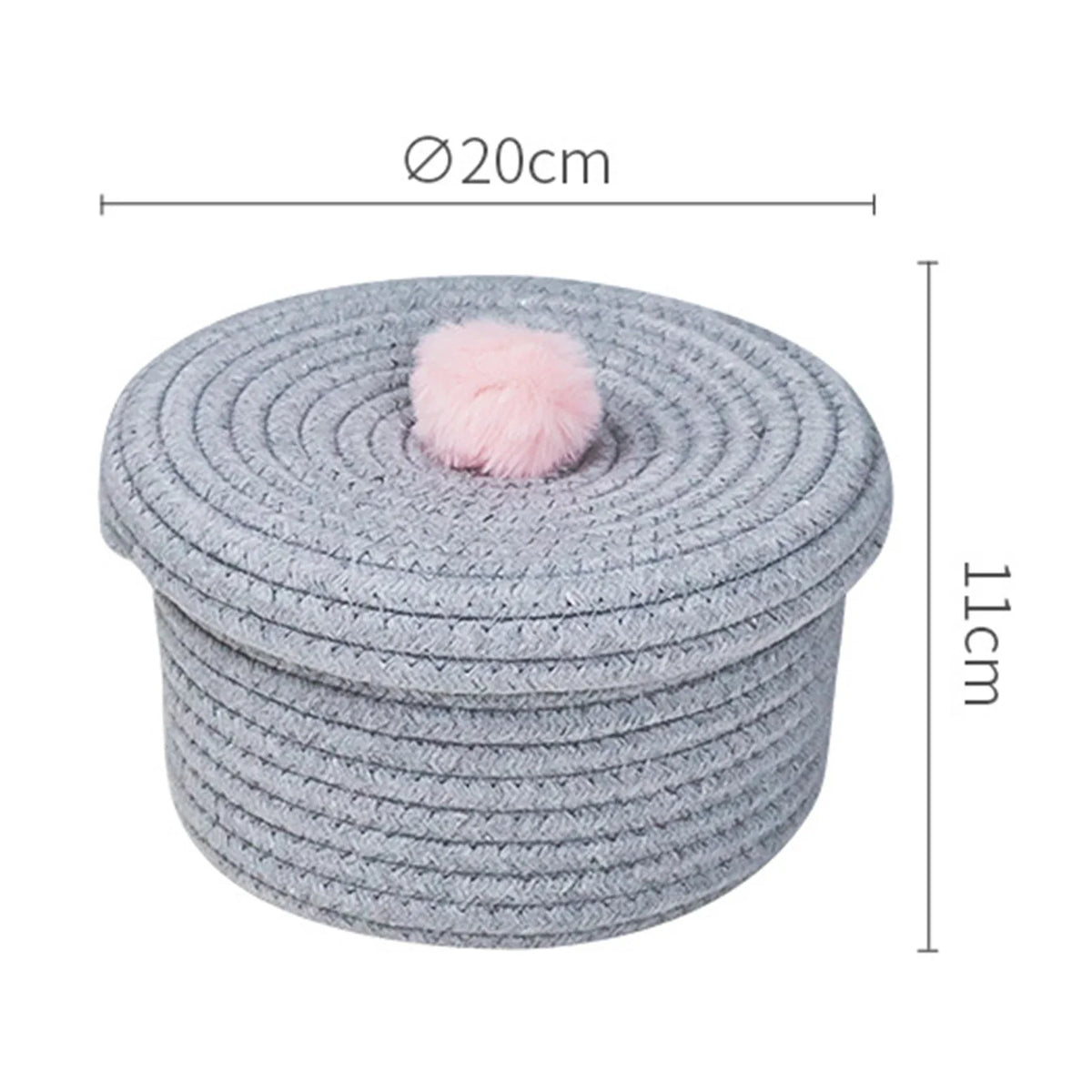Hand Woven Cotton Basket for Decorative Storage - Gray