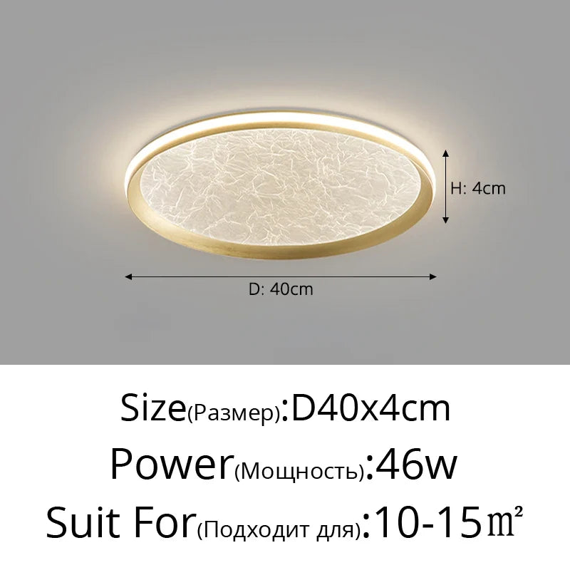 Modern minimalist ceiling lamp in high-end 2024 design crystal - Round-Gold-40cm / Dimmable with Remote