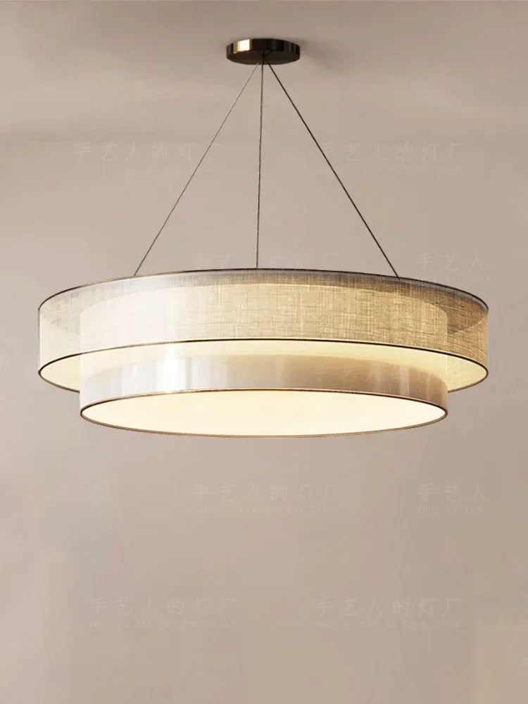 Chinese circular chandelier for elegant Zen lighting - view 5