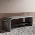 Doorway Shoe-Changing Stool with Storage, LED Accent Style - 80cm-grey