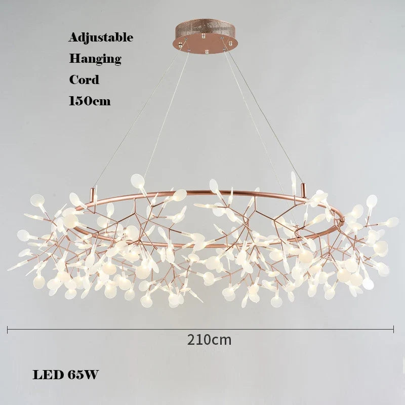 Creative LED chandelier in stainless steel and acrylic for interior decoration - Dia210cm B / Rose Gold / Dimmable