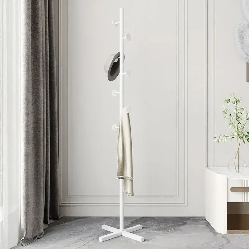 Metal Standing Holder for Purse, Tree with Light, Luxury Rock Plate Base, Marble Scarf and Bag Rack, Minimalist Stand - White Cross Base