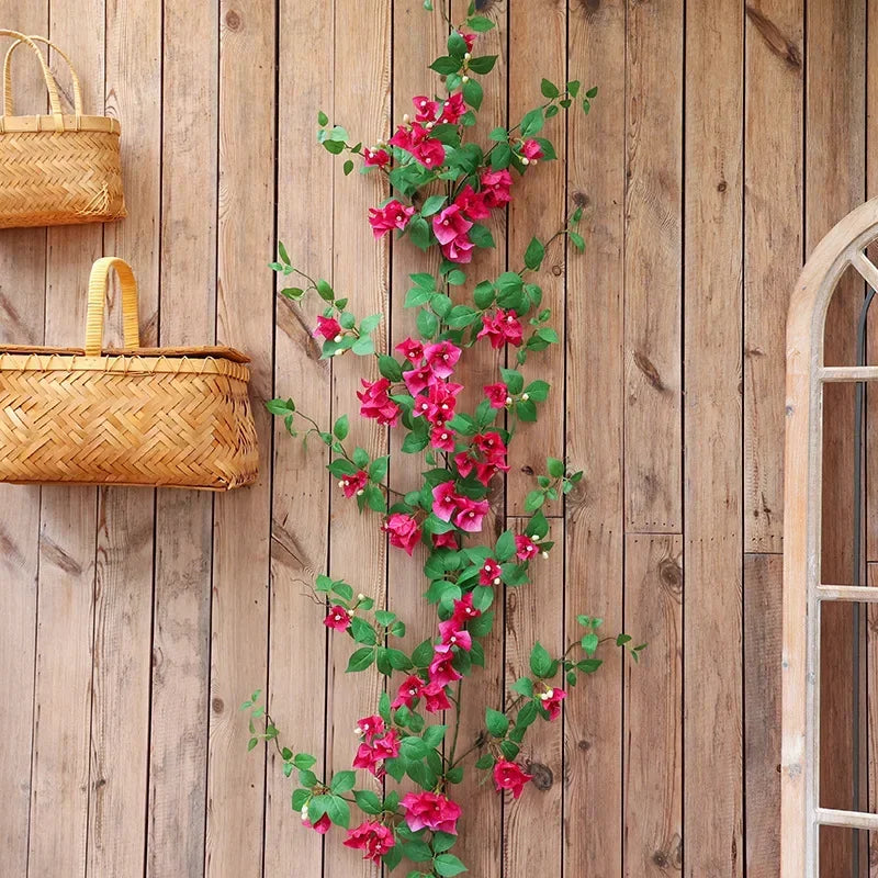 Artificial flowers vines plums for decoration party and festival - Pink Red