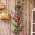 Artificial flowers vines plums for decoration party and festival - Pink Red