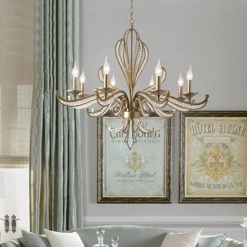 American retro crystal candlestick, French creative candle design, bedroom, living room, study, interior decoration lamp - view 2