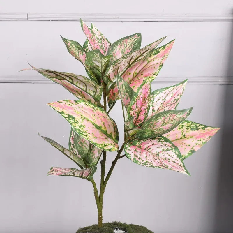 Large bouquet of decorative plastic ivy leaves - Pink Green