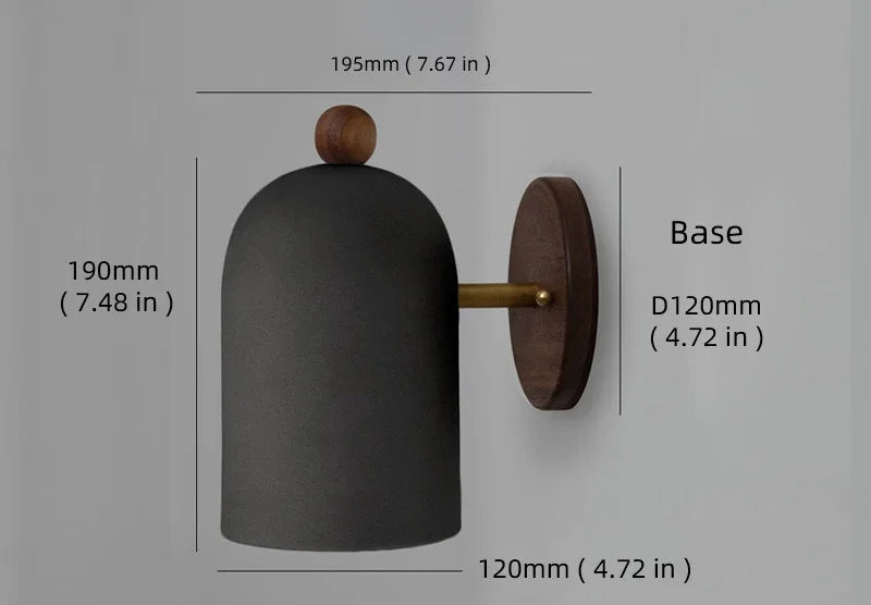 2024 Walnut Wood Iron, Simple Modern Wabi-sabi style, Wall Sconce for Bedroom, Bedside, Living, Dining Room, Corridor Aisle - D / Warm light 3000K