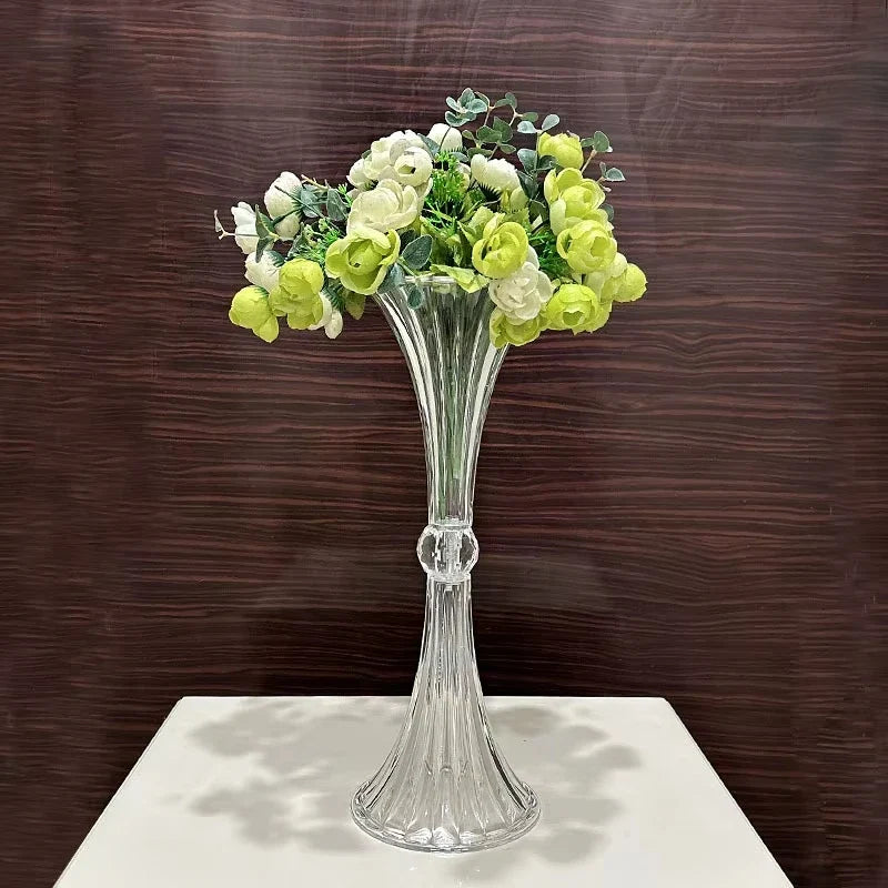 Transparent Acrylic Wedding Vases, Horn Style, Party Table Centerpiece, Family Table Decoration, High 45cm, New, 10pcs - view 2