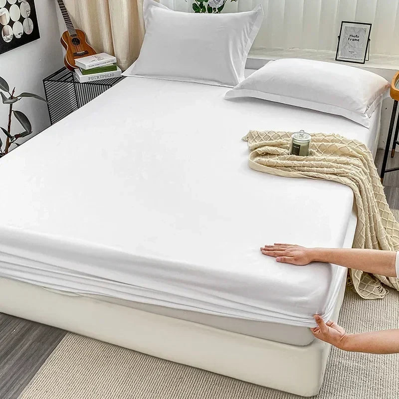 Premium Solid Color Brushed Fitted Sheet,Ultra-Soft Sateen Weave for Cozy Nights - Hypoallergenic and Easy Care Bedding - view 3