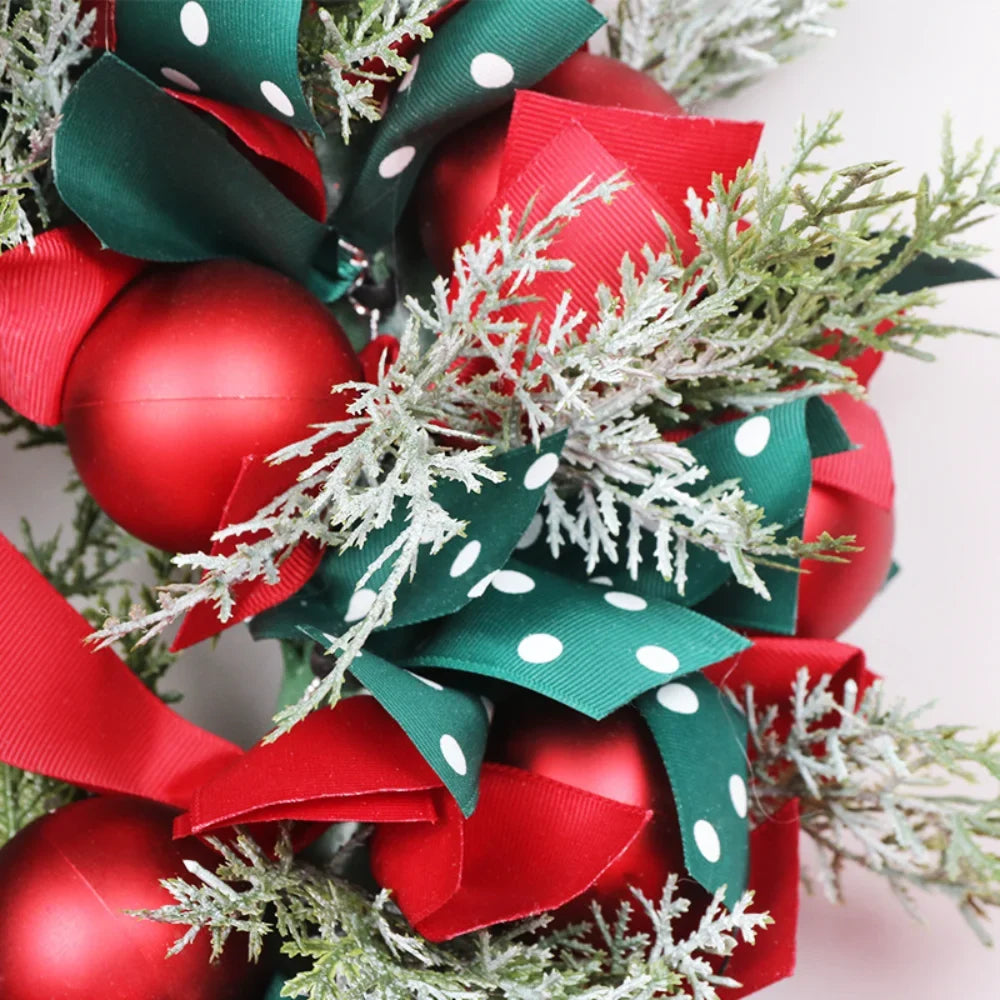 Christmas crown with ribbons and decorative balls - view 4