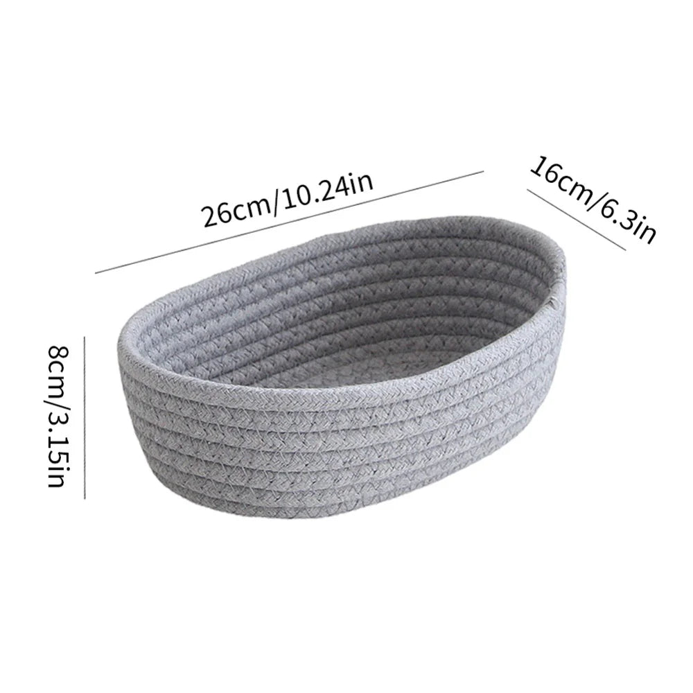 Oval cotton rope baskets for storage and organization - H2