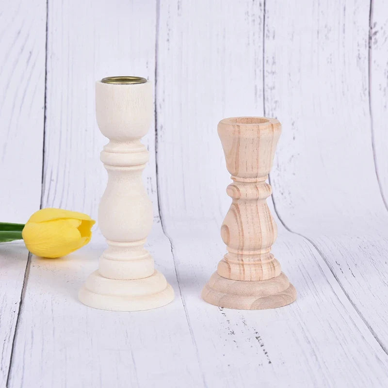 Candlesticks Holderng Decorations, Retro Wood Classic  Weddi candle holders home decor - view 2