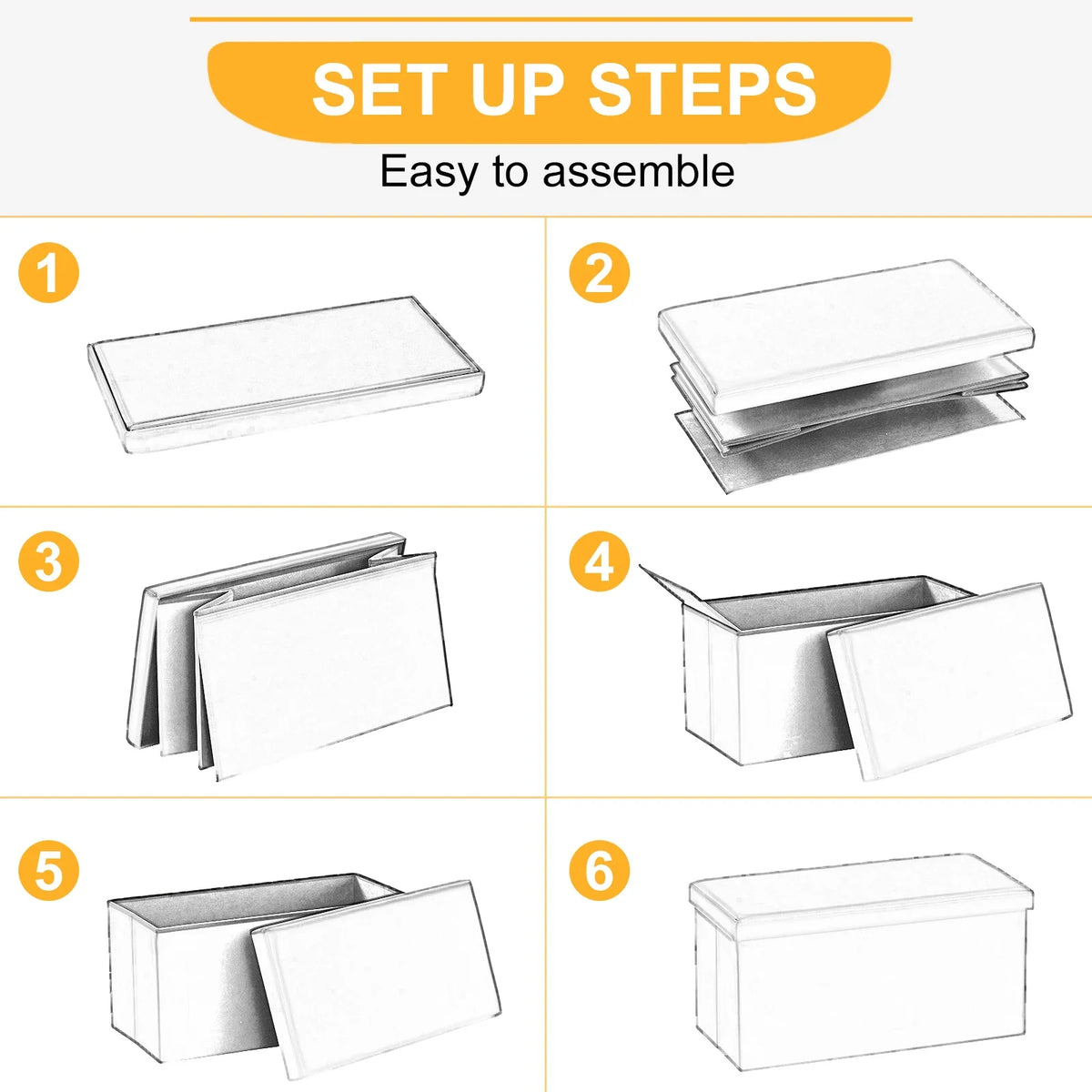 Multifunction Folding Storage Bench, Non-Slip Faux Leather - view 6