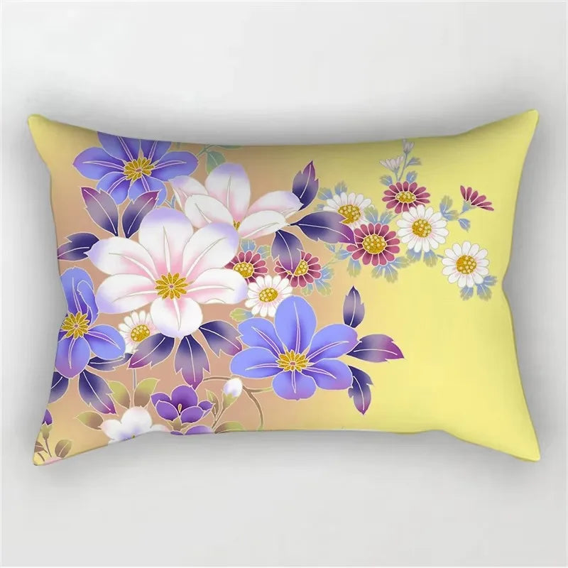 Everyday Rainbow Floral Throw Pillow Cover
