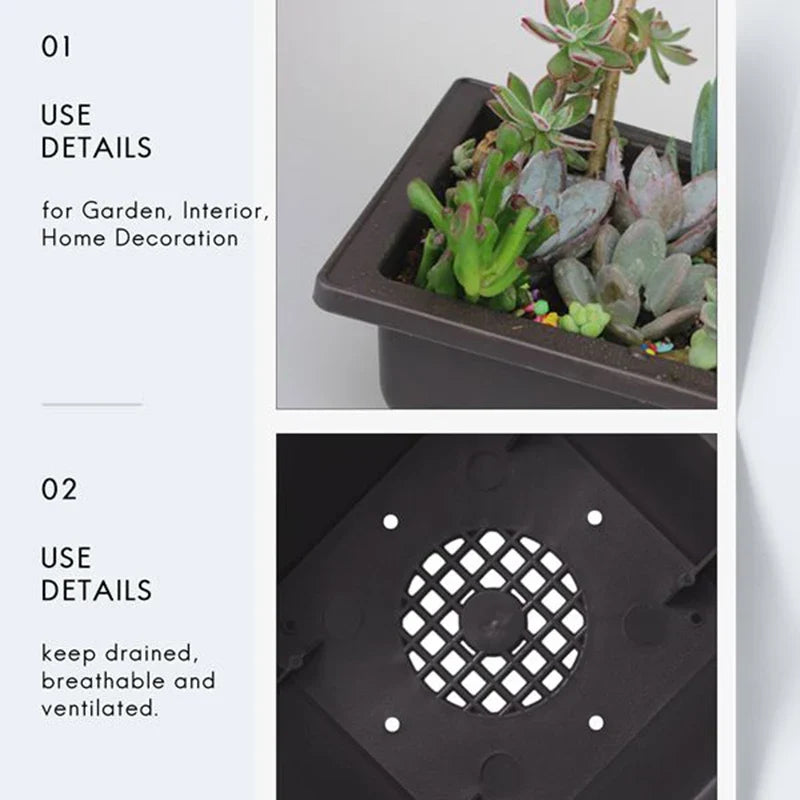 15 PCS 4.7 Inch Flower Pot, Square Plastic bonsai Training Pot, Flower Succulent Flower Pot Container, for Garden, Interior, Hom - view 5